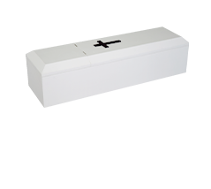 屋根型切蓋布棺≪キリスト棺≫（白）
